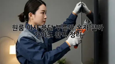 원룸 이사, 용달 부를까? 혼자 할까? 🤔  가이드 완벽 정리!
