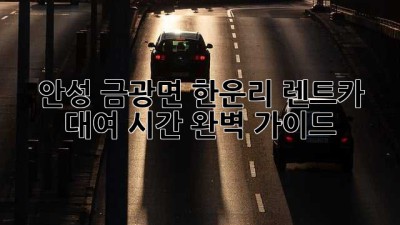 안성 금광면 한운리 렌트카 대여 시간, 완벽 가이드!